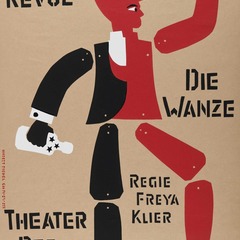 Hubert Riedel, Majakowski Revue &ndash; Die Wanze, Theater der Stadt Schwedt, 1984, Siebdruck, Foto: Thomas Goethe, Lizenz: Hubert Riedel