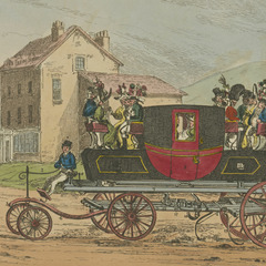 Der neue "Dampfwagen", von F&uuml;rst P&uuml;ckler im Januar 1828 getestet, aus Erinnerungsbilder, Bd. 2, Foto: unbekannt, Lizenz: Gr&auml;fliche Familie von P&uuml;ckler in Branitz